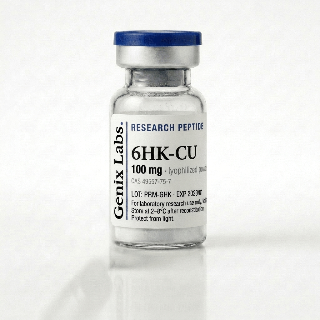 6HK-CU: research peptide vial, lyophilized powder