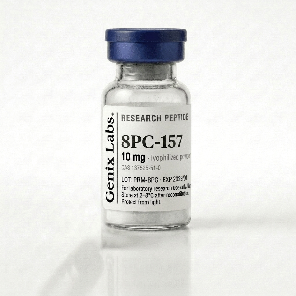 8PC-157: research peptide vial, lyophilized powder