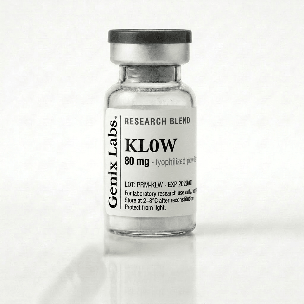 KL0W: research peptide vial, lyophilized powder