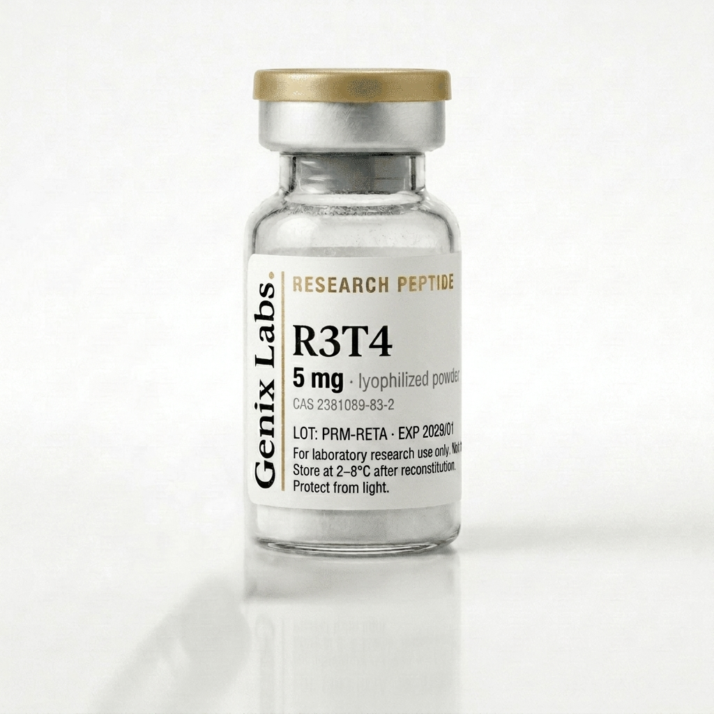 R3T4: research peptide vial, lyophilized powder